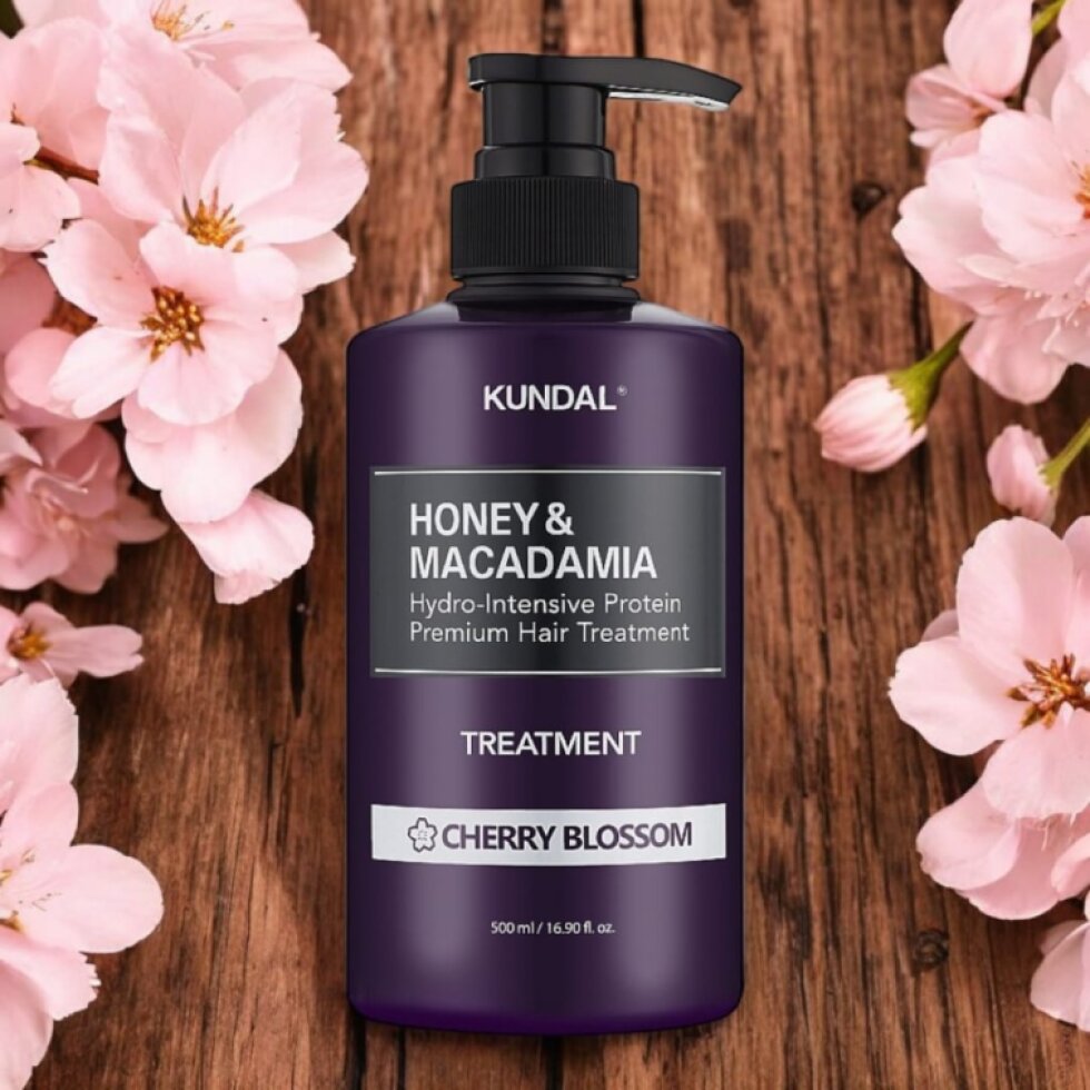 Kundal Honey&Macadamia Treatment - Hydro-intenzivní proteinová kůra na vlasy s vůní CHERRY BLOSSOM - 500 ml