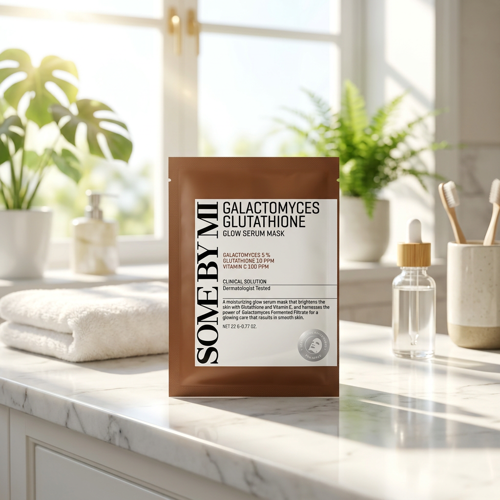 SOME BY MI - Galactomyces Glutathione Glow Serum Sheet Mask - Rozjasňující plátýnková maska s fermenty - 22 g