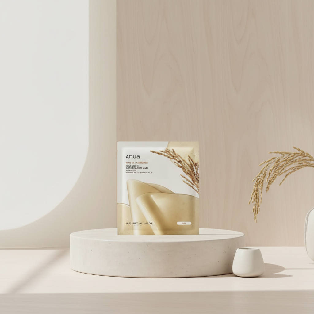 ANUA - Rice 70 Glow Collagen Mask - Rozjasňující, hydrogelová, kolagenová maska s ceramidy a rýží - 38g