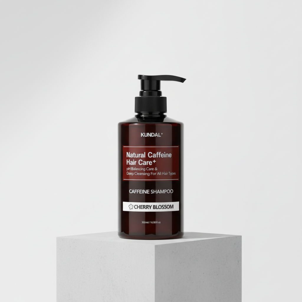 Kundal Natural Caffeine&Intensive Scalp Care+ - Šampon proti vypadávání vlasů s kofeinem CHERRY BLOSSOM - 500 ml