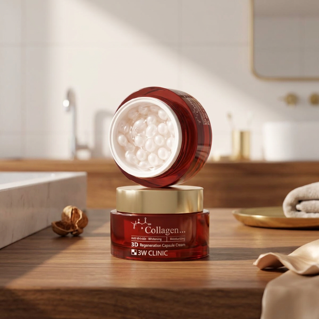 3W CLINIC - Collagen 3D Regeneration Capsule Cream - 3D regenerační kolagenový krém s kapslemi - 60 ml