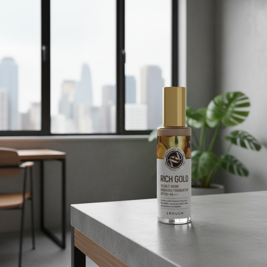 ENOUGH - Rich Gold Double Wear Radiance Foundation SPF 50+ PA+++ #21 - Prémiový, rozjasňující make-up se zlatými částečkami - 100 ml