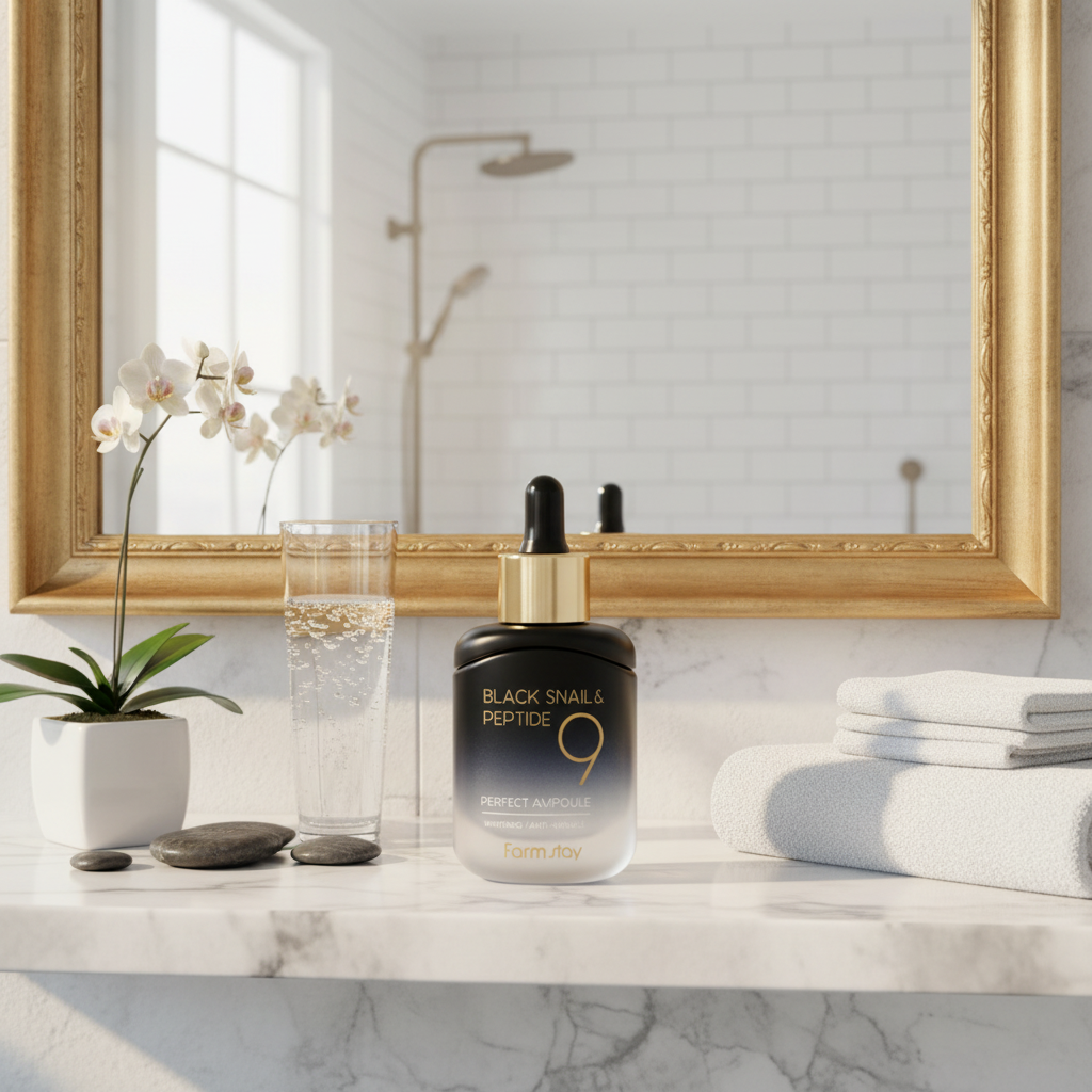 Farm Stay - Black Snail & Peptide 9 Perfect Ampoule - Sérum s peptidy a extraktem ze šnečího mucinu - 35 ml