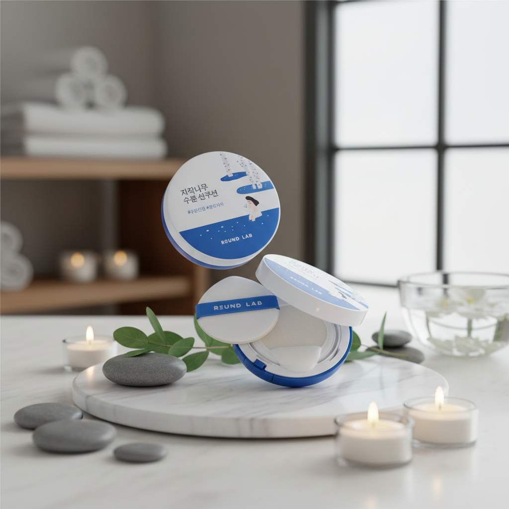 ROUND LAB - Birch Juice Moisturizing Sun Cushion - Hydratační opalovací cushion s březovou šťávou SPF 50+ PA++++ - 15 g