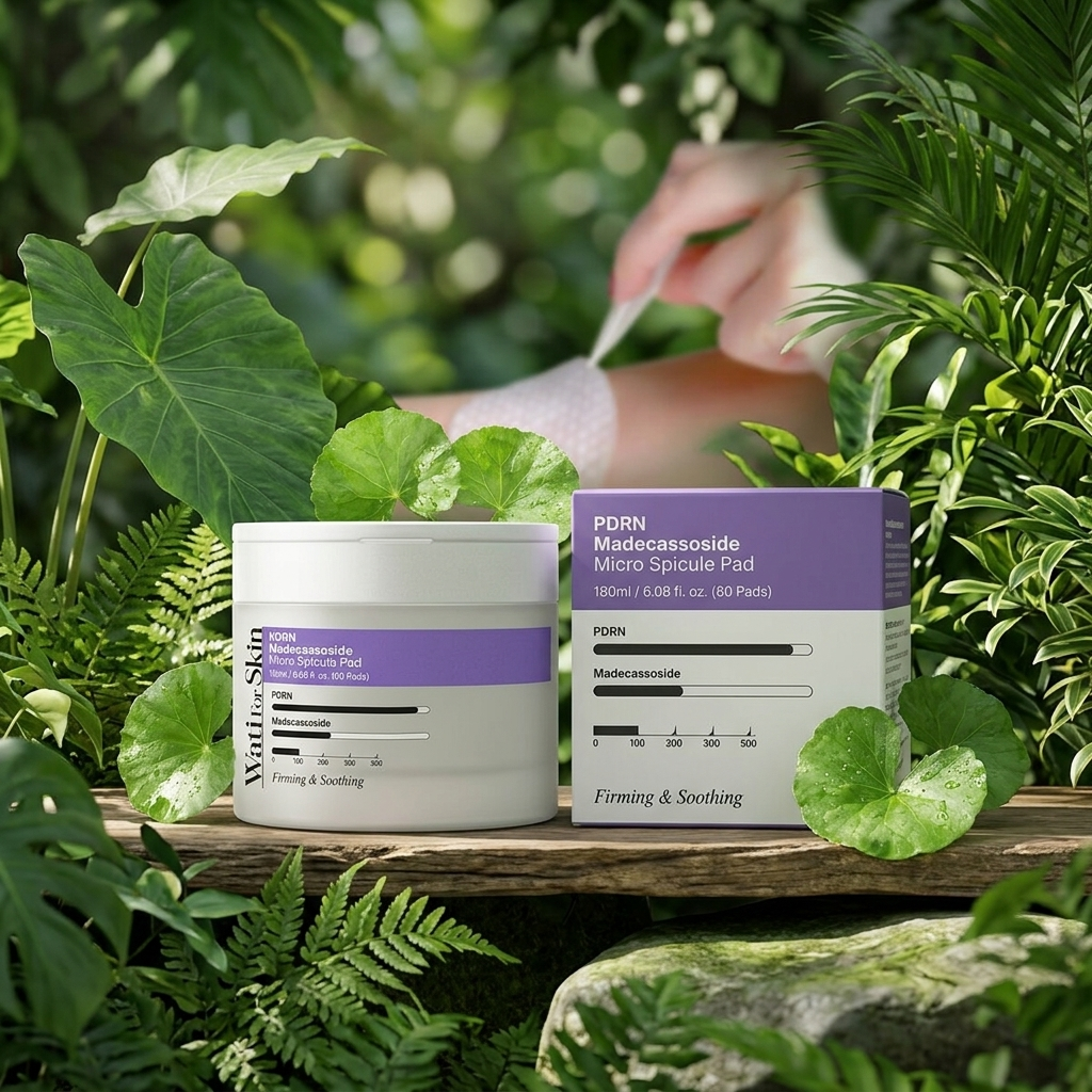 WATI FOR SKIN - PDRN Madecassoside Micro Spicule Pad - Regenerační a zklidňující tonerové polštářky - 60 ks