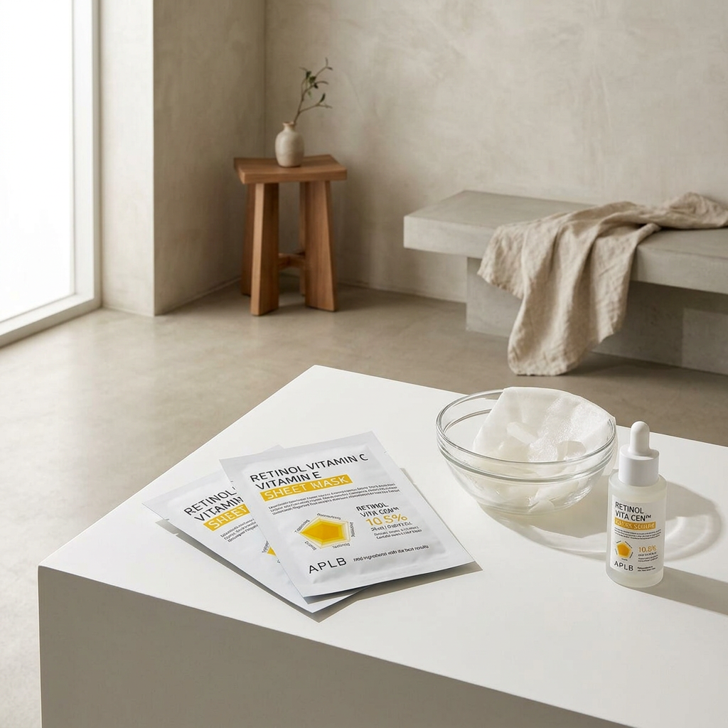 APLB - Retinol Vitamin C Vitamin E Sheet Mask - Retinolová, plátýnková maska s vitaminem C a E - 25 ml