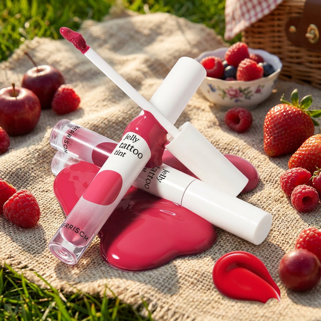BERRISOM - Jelly Tattoo Tint 01 Appleberry - Dlouhotrvající hydratační tint na rty - 6 g