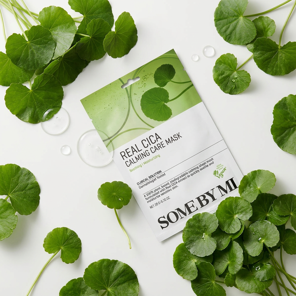 SOME BY MI - Real Cica Calming Care Mask - Zklidňující textilní maska s centellou - 20 g