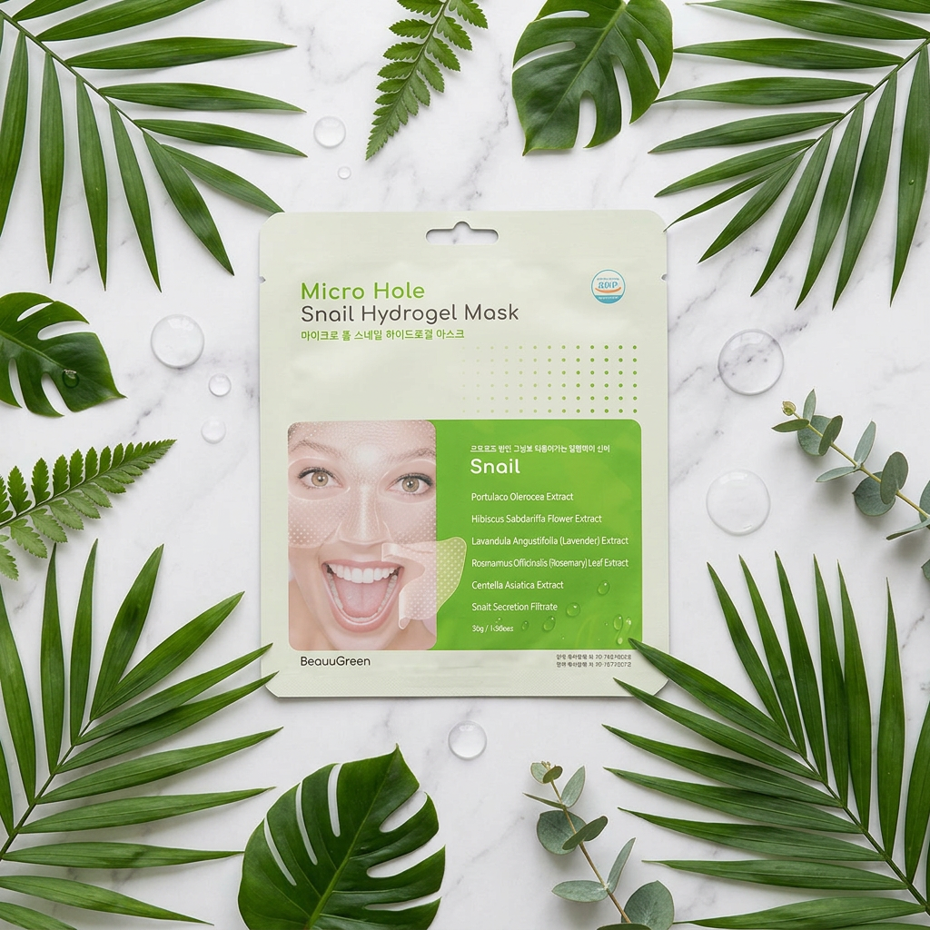 Beauugreen - Micro Hole Snail Hydrogel Mask - Plátýnková hydrogelová maska se šnekem - 30 ml