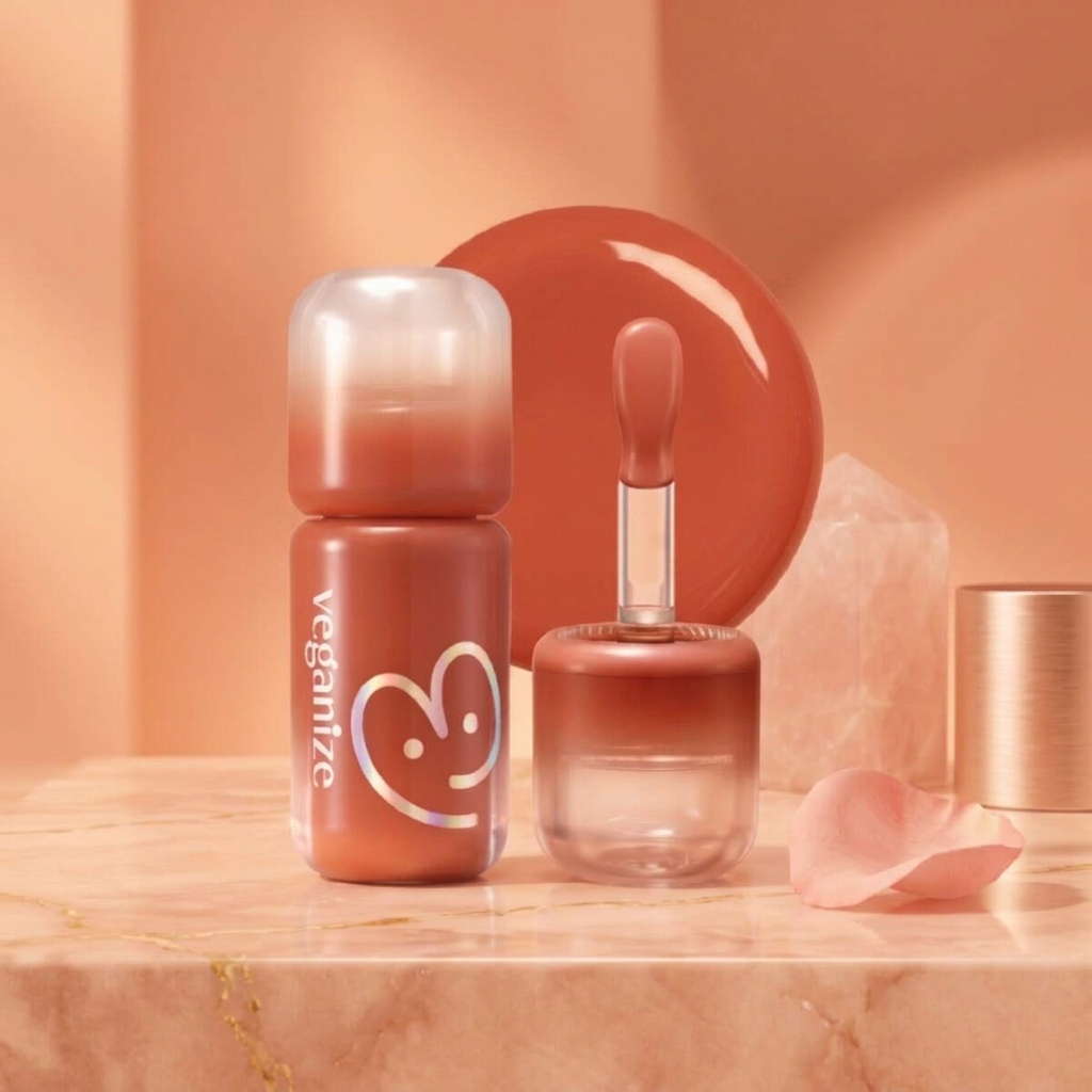 VEGANIZE - 4D Dewyshine Lip Oil Pearl Gloss 03 Sunset Crush - Třpytivý olej na rty s perleťovým leskem - 4 g
