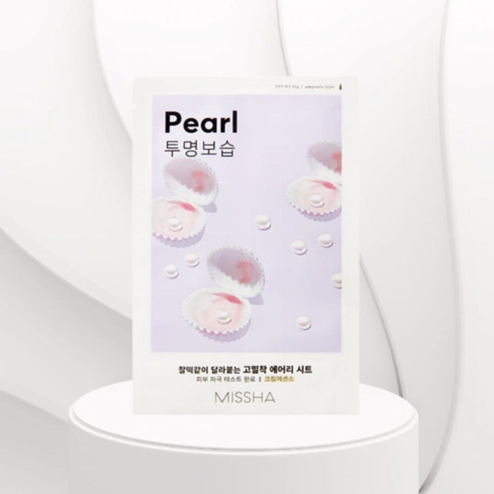 MISSHA - Airy Fit Sheet Mask Pearl - Rozjasňující maska s výtažkem z perel - 19 g