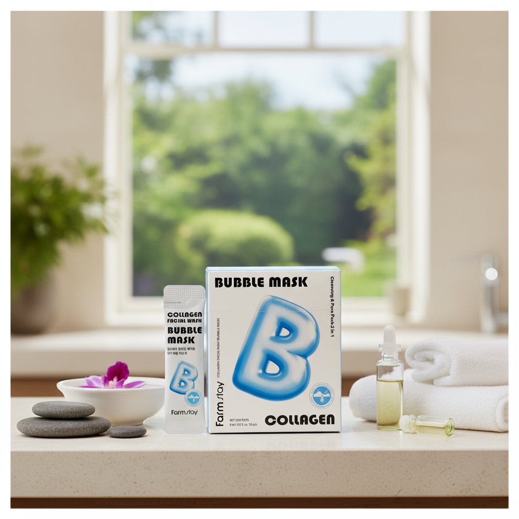 FARM STAY - Collagen Facial Wash Bubble Mask - Bublinková kolagenová maska - 20 x 5ml