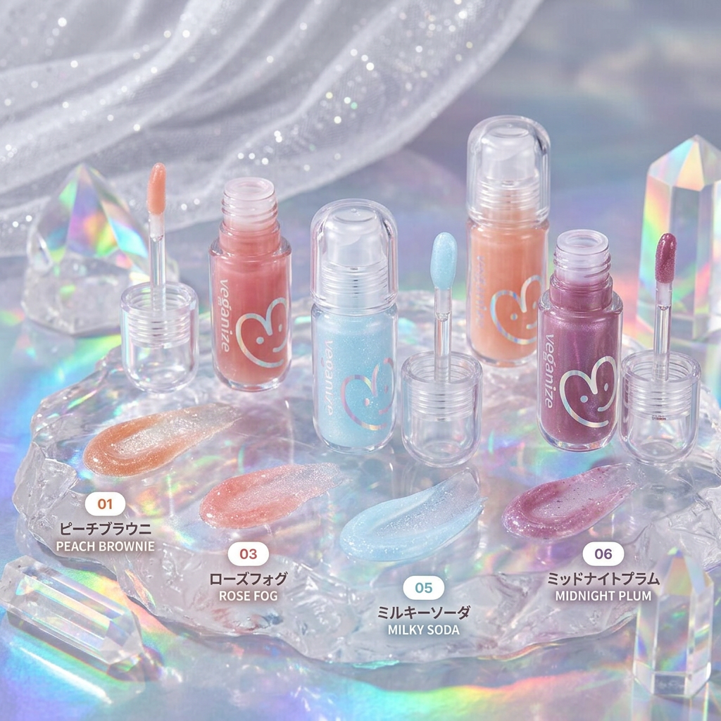 VEGANIZE - 4D Jewelshine Lip Oil Pearl Gloss 05 Milky Soda - Třpytivý olej na rty s perleťovým leskem - 4 g