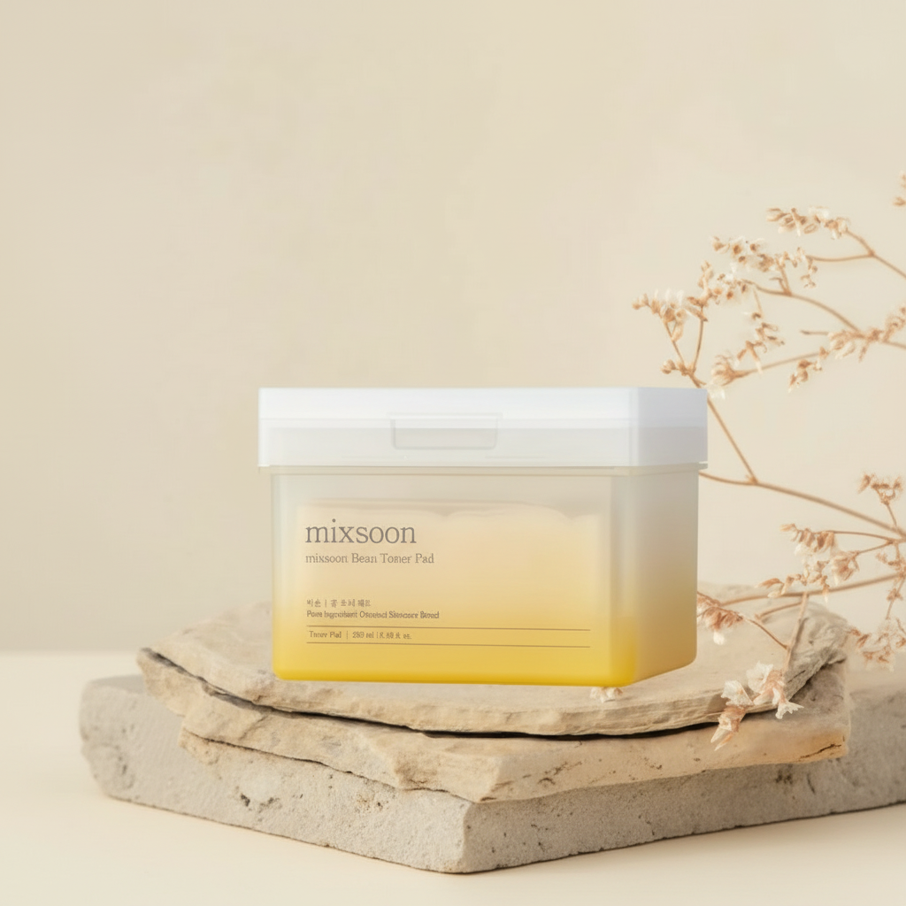 MIXSOON - Bean Toner Pad - Exfoliační a hydratační tampónky na obličej se sójovým extraktem - 70 ks / 280 ml