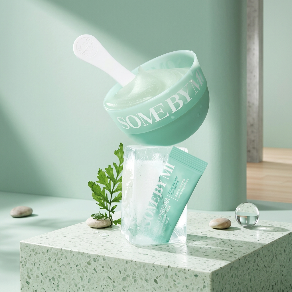 SOME BY MI - PDRN Spirulina Soothing Sherbet Mask Set - Zklidňující sorbetová maska s PDRN a spirulinou - 10x 1g