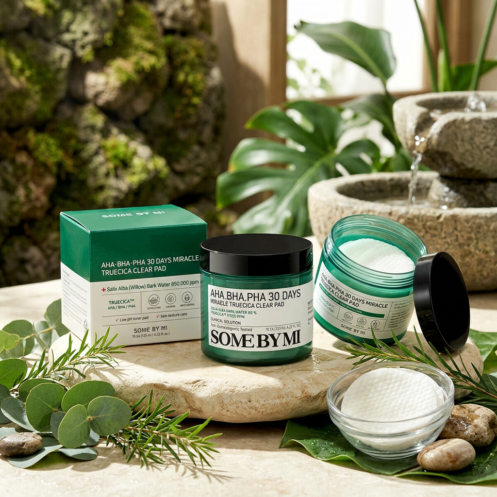 SOME BY MI - AHA BHA PHA 30 Days Miracle Truecica Clear Pad - Exfoliační pleťové tampony pro problematickou pleť - 70 ks