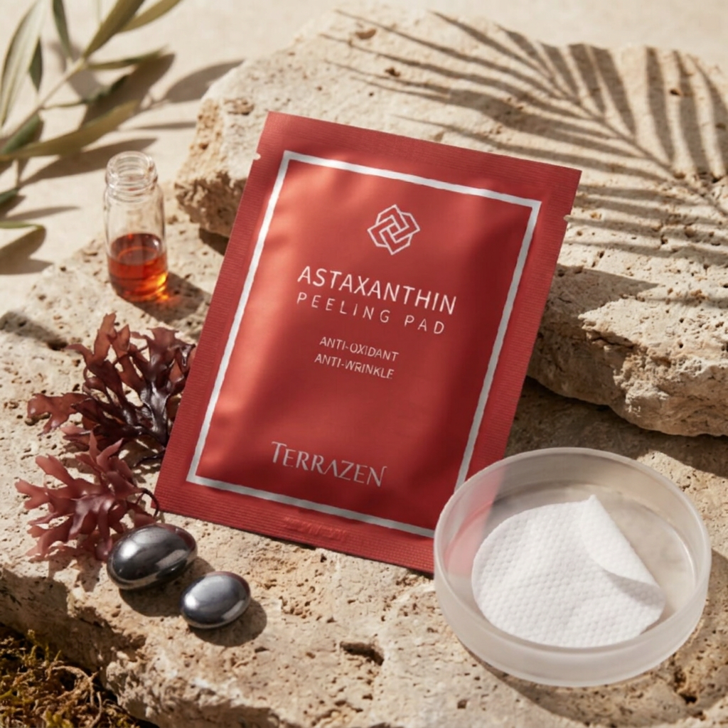 TERRAZEN - Astaxanthin Peeling Pad - Antioxidantní peelingové tampónky s astaxanthinem - VZOREK - 5ml