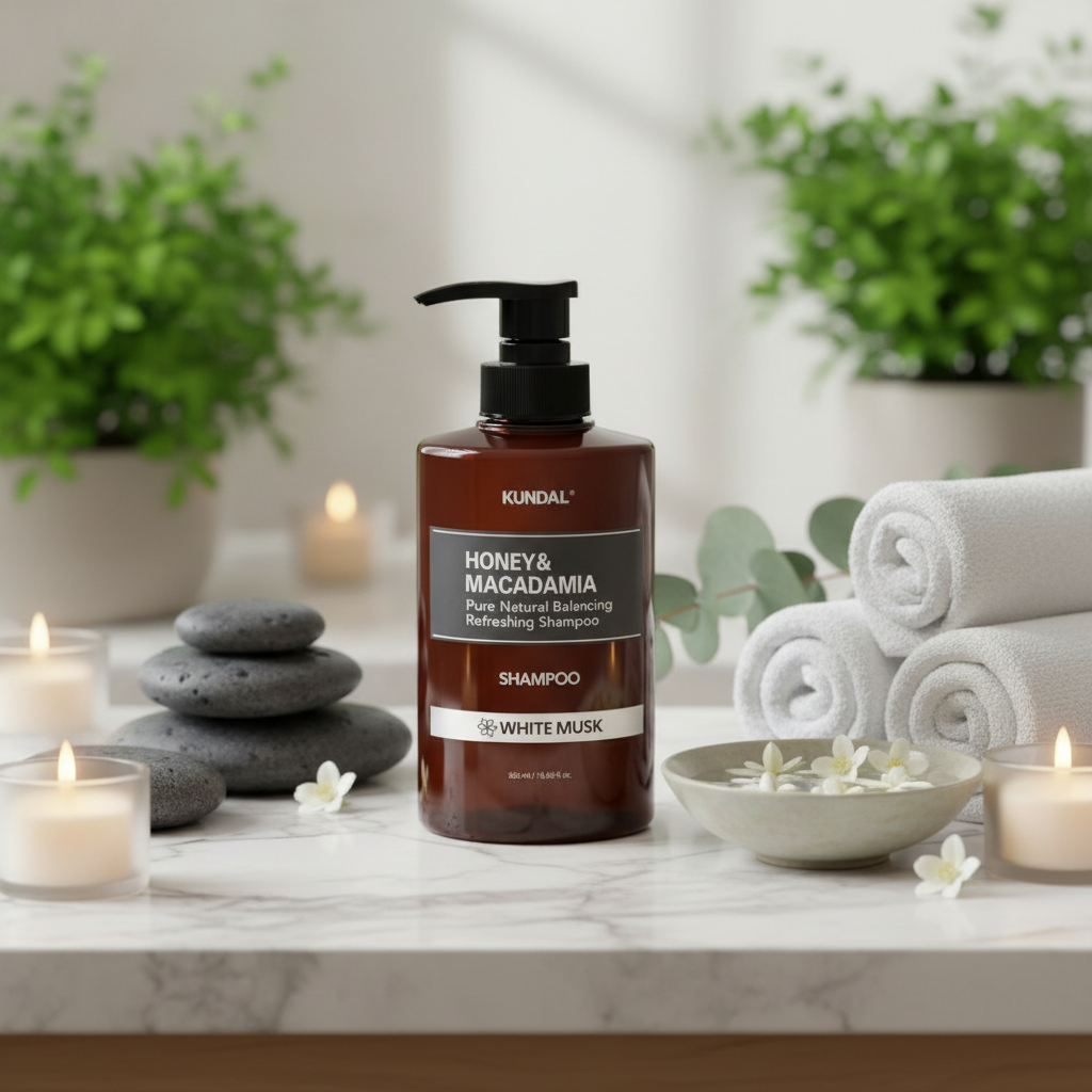 Kundal Honey&Macadamia Shampoo - Přírodní šampon na suché a poškozené vlasy s vůní WHITE MUSK - 500 ml