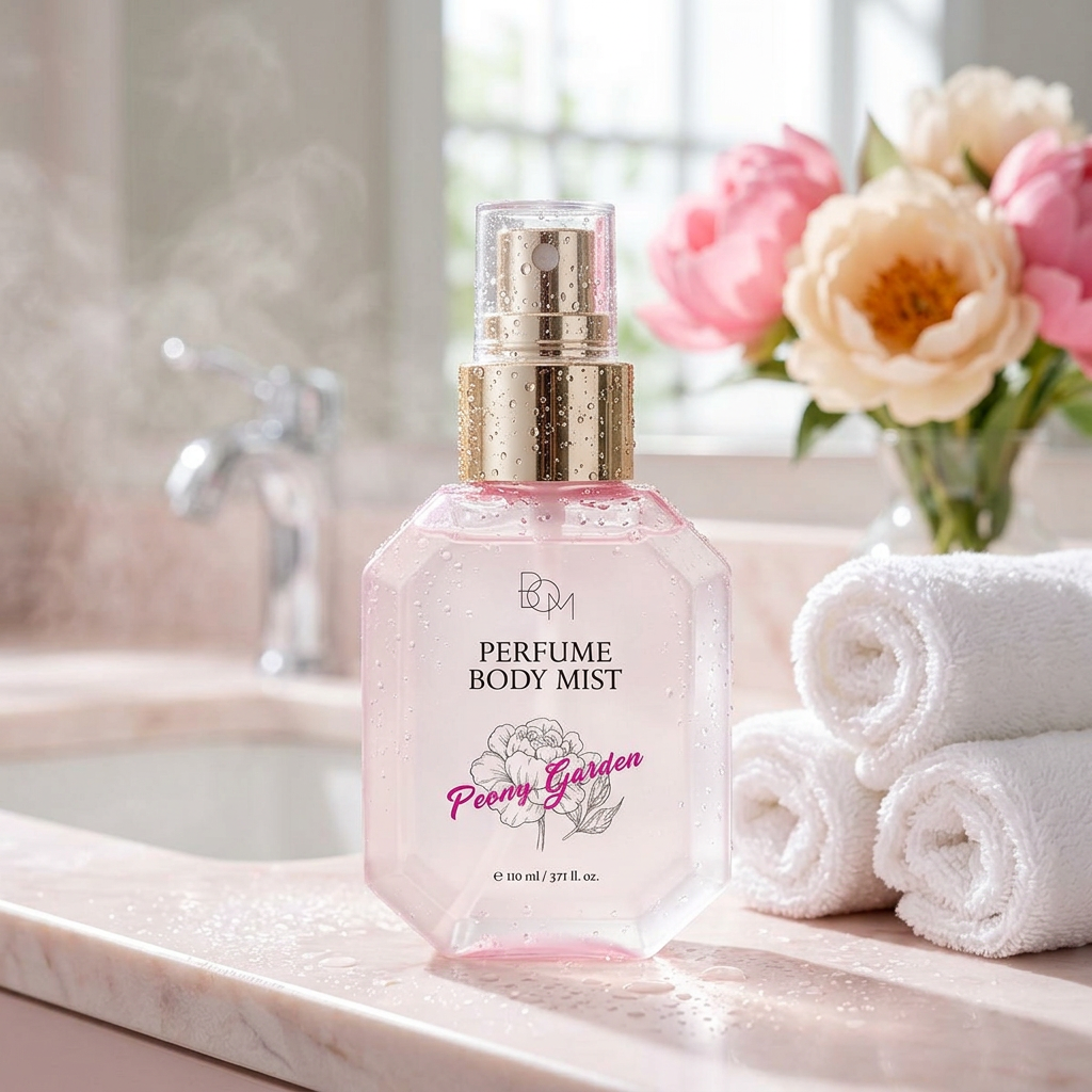 B.O.M. - Peony Garden Perfume Body Mist - Parfemovaný tělový sprej s vůní svěžích pivoněk - 110 ml