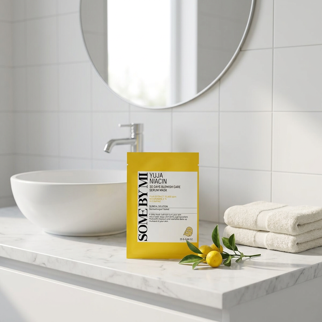SOME BY MI - Yuja Niacin 30 Days Blemish Care Serum Mask - Rozjasňující a hydratační maska - 25 g