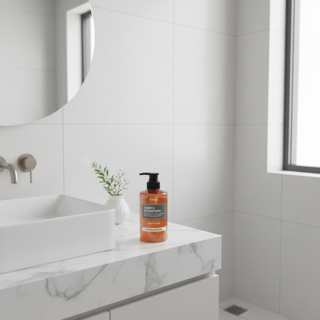 Kundal Honey&Macadamia Body Wash - Jemný sprchový gel s medem s vůní CHERRY BLOSSOM - 500 ml