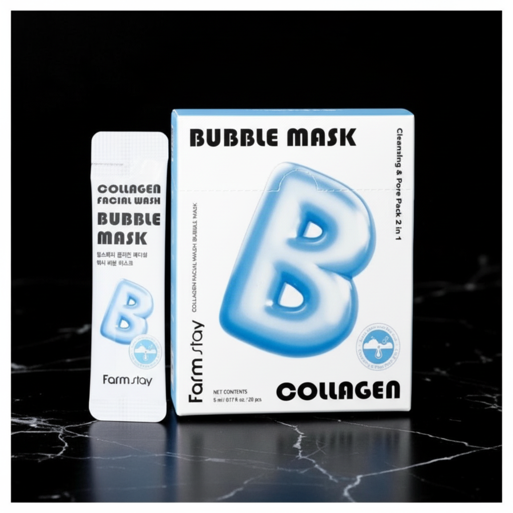 FARM STAY - Collagen Facial Wash Bubble Mask - Bublinková kolagenová maska - 20 x 5ml