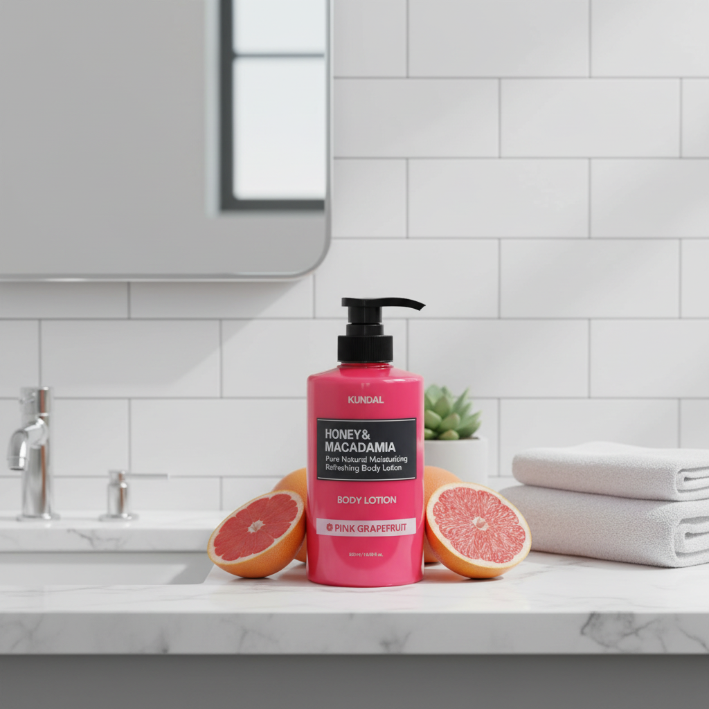 Kundal Honey&Macadamia Body Lotion - Vyživující, hydratační tělové mléko s medem s vůní PINK GRAPEFRUIT - 500 ml