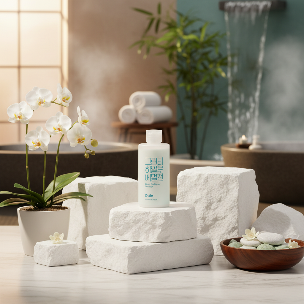 OTTIE - Green Tea Hyalu Emulsion - Emulze s čajovým extraktem a kyselinou hyaluronovou - 210 ml