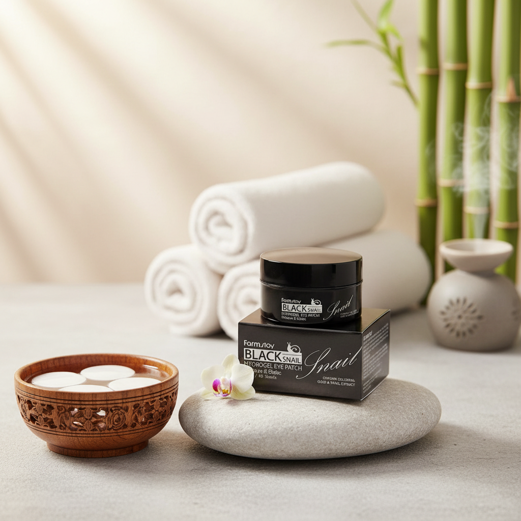 Farm Stay - Black Snail Hydrogel Eye Patch - Hydrogelové polštářky pod oči s extraktem ze šnečího mucinu - 60 ks