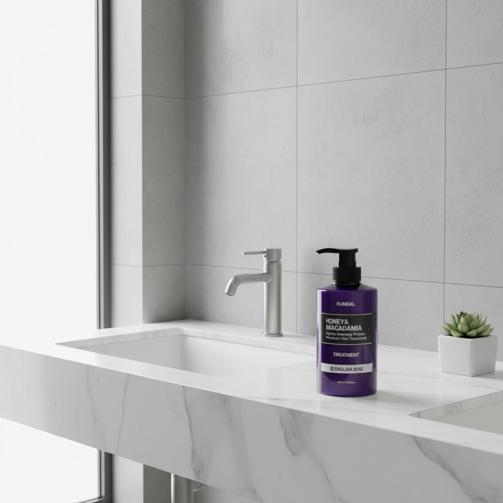 Kundal Honey&Macadamia Treatment - Hydro-intenzivní proteinová kůra na vlasy s vůní ENGLISH ROSE - 500 ml