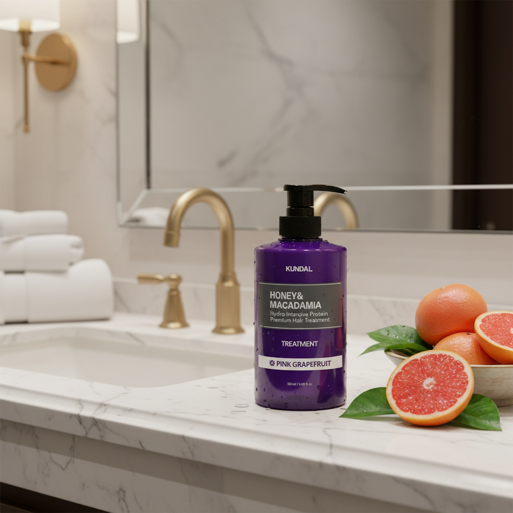 Kundal Honey&Macadamia Treatment - Hydro-intenzivní proteinová kůra na vlasy s vůní PINK GRAPEFRUIT - 500 ml