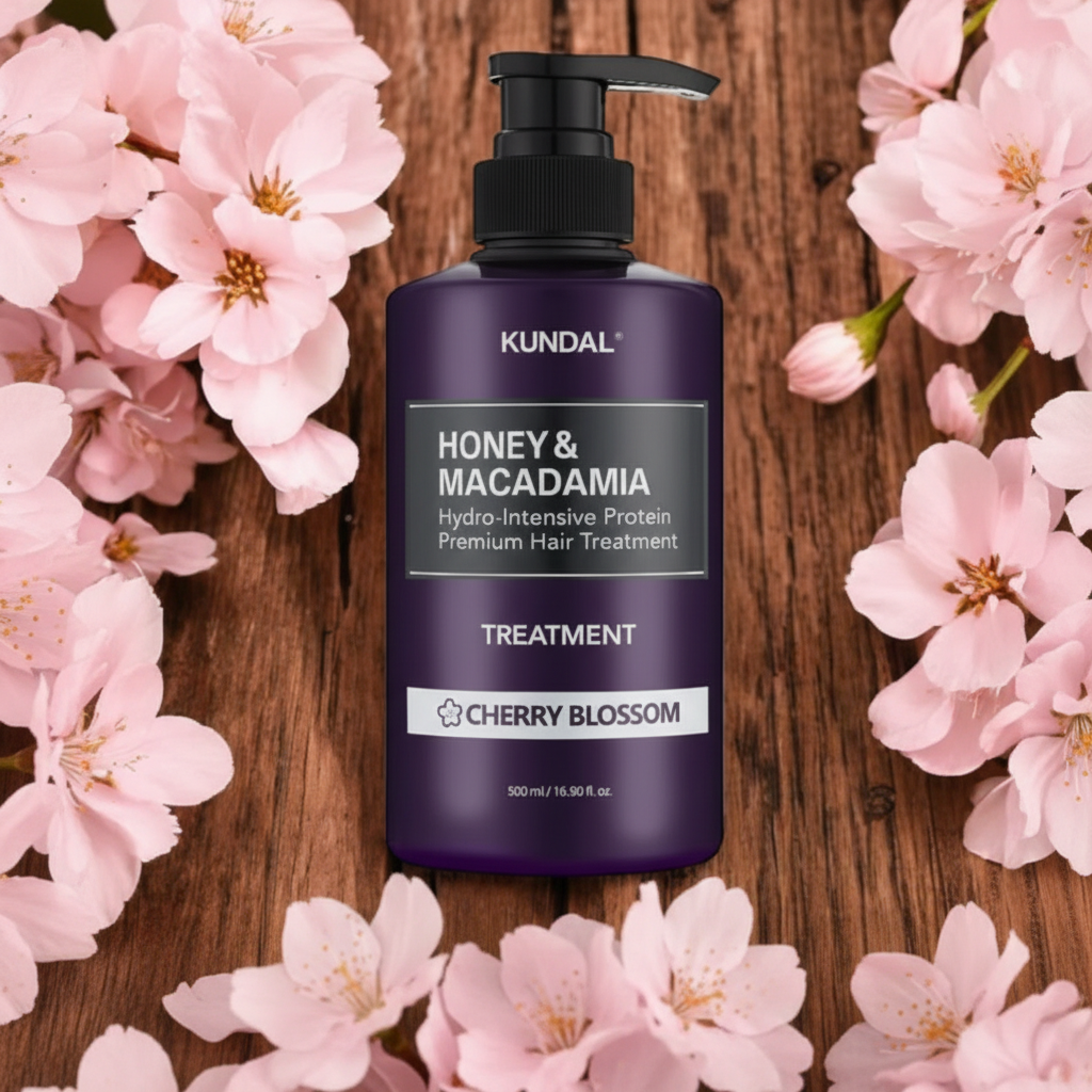 Kundal Honey&Macadamia Treatment - Hydro-intenzivní proteinová kůra na vlasy s vůní CHERRY BLOSSOM - 500 ml