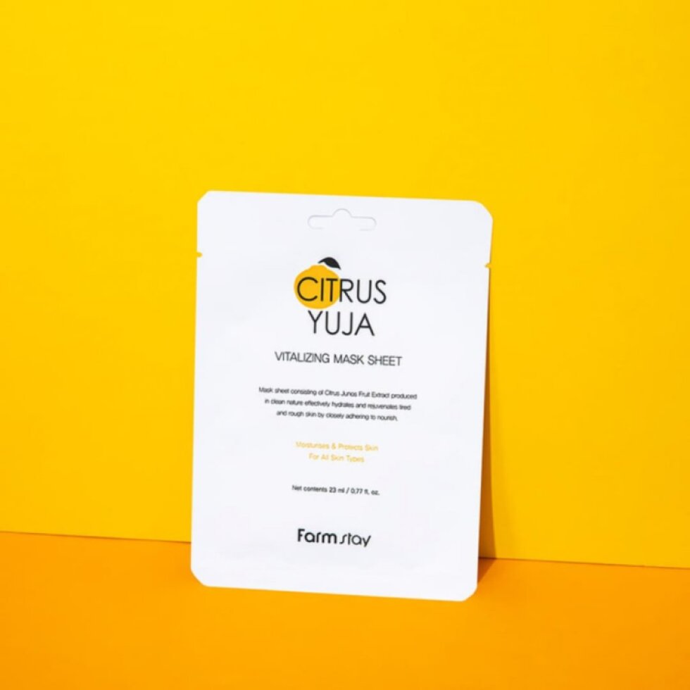 Farm Stay - Citrus Yuja Vitalizing Sheet Mask - Hydratační a rozjasňující maska s vitaminem C - 23 ml