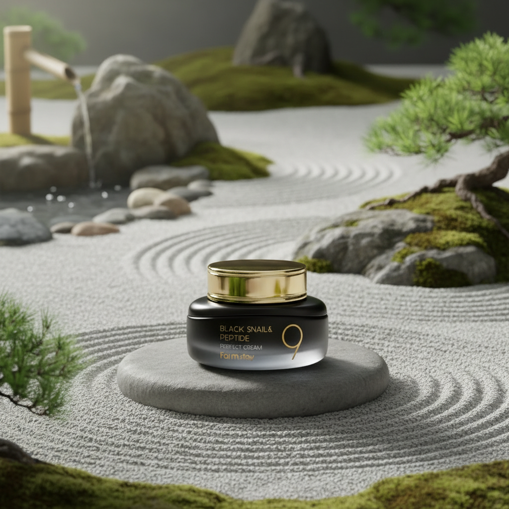 Farm Stay - Black Snail & Peptide 9 Perfect Cream - Krém s peptidy a extraktem ze šnečího mucinu - 55 ml