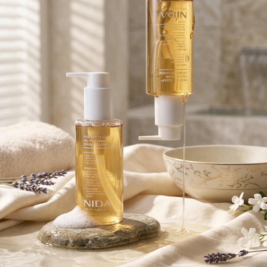 NIDA - Perfect Clear Oil-to-Foam Double Cleanser - Čisticí olej a pěna v jednom 2v1 - 145 ml