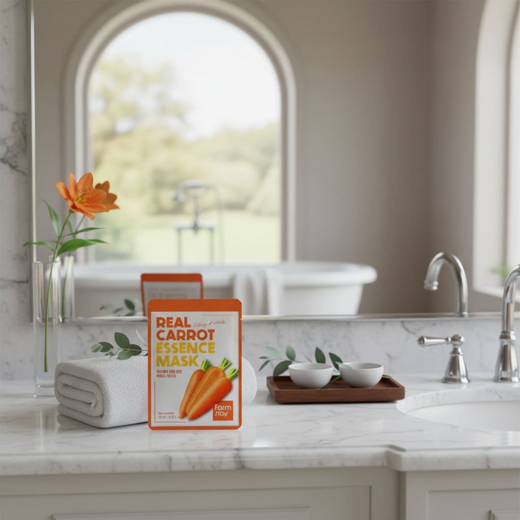 Farm Stay - Real Carrot Essence Mask - Rozjasňující maska s extraktem z mrkve - 23ml