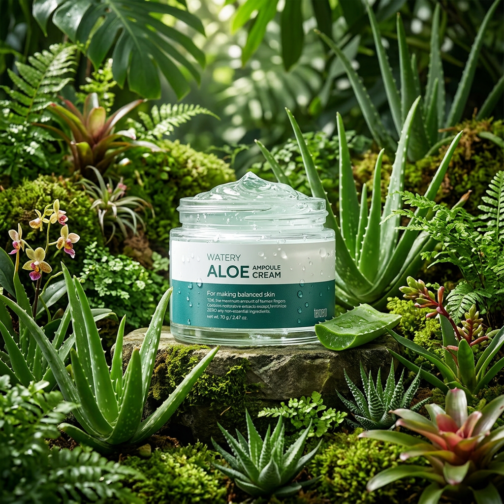 TENZERO - Watery Aloe Ampoule Cream 2X - Krém s Aloe a Dvojitou Silou Ampule - 70 g