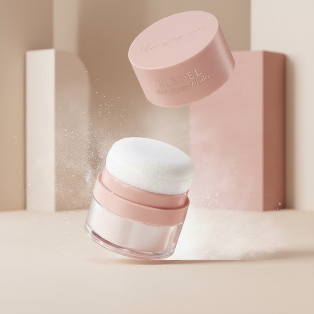 ELROEL - Pink Lighting Powder - Růžový rozjasňující fixační pudr - 7,7 g