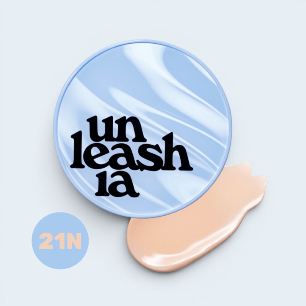 UNLEASHIA - Babe Skin Baby Blue Cushion 21N Fluffy - Cushion make-up pro hladkou pleť 21N Fluffy - 15 g
