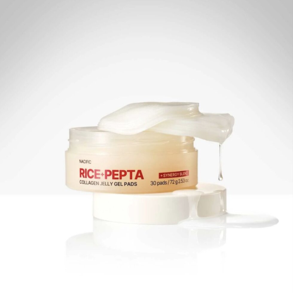 NACIFIC - Rice Pepta Collagen Jelly Gel Pads - Gelové podložky pod oči s rýžovým extraktem, peptidy a kolagenem - 72 g