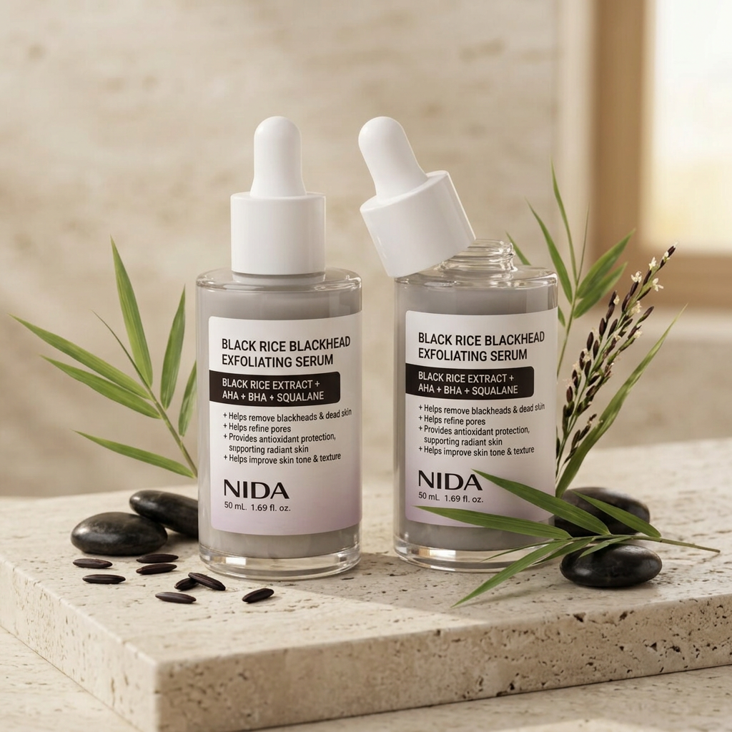 NIDA - Black Rice Blackhead Exfoliating Serum - Exfoliační sérum s černou rýží proti černým tečkám - 50 ml