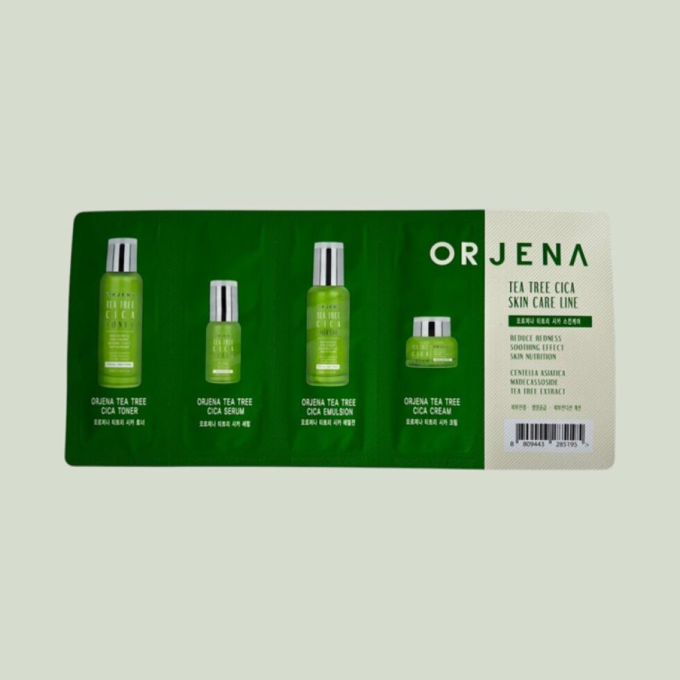 ORJENA - Tea Tree Cca Skin Care Line Sachet - Zklidňující sada vzorečků: toner, emulze, sérum, krém