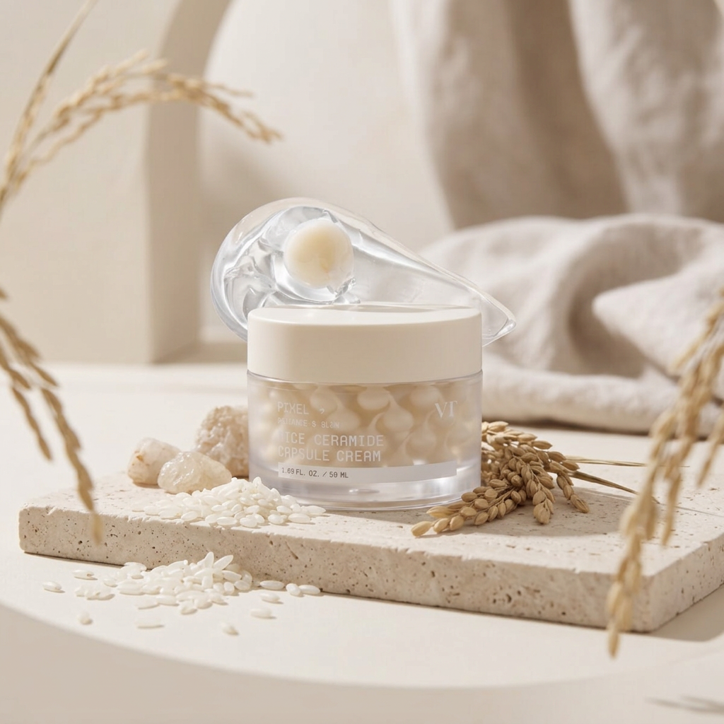 VT - Rice Ceramide Capsule Cream - Regenerační krém s rýžovým extraktem, ceramidy a kapslemi - 50 ml