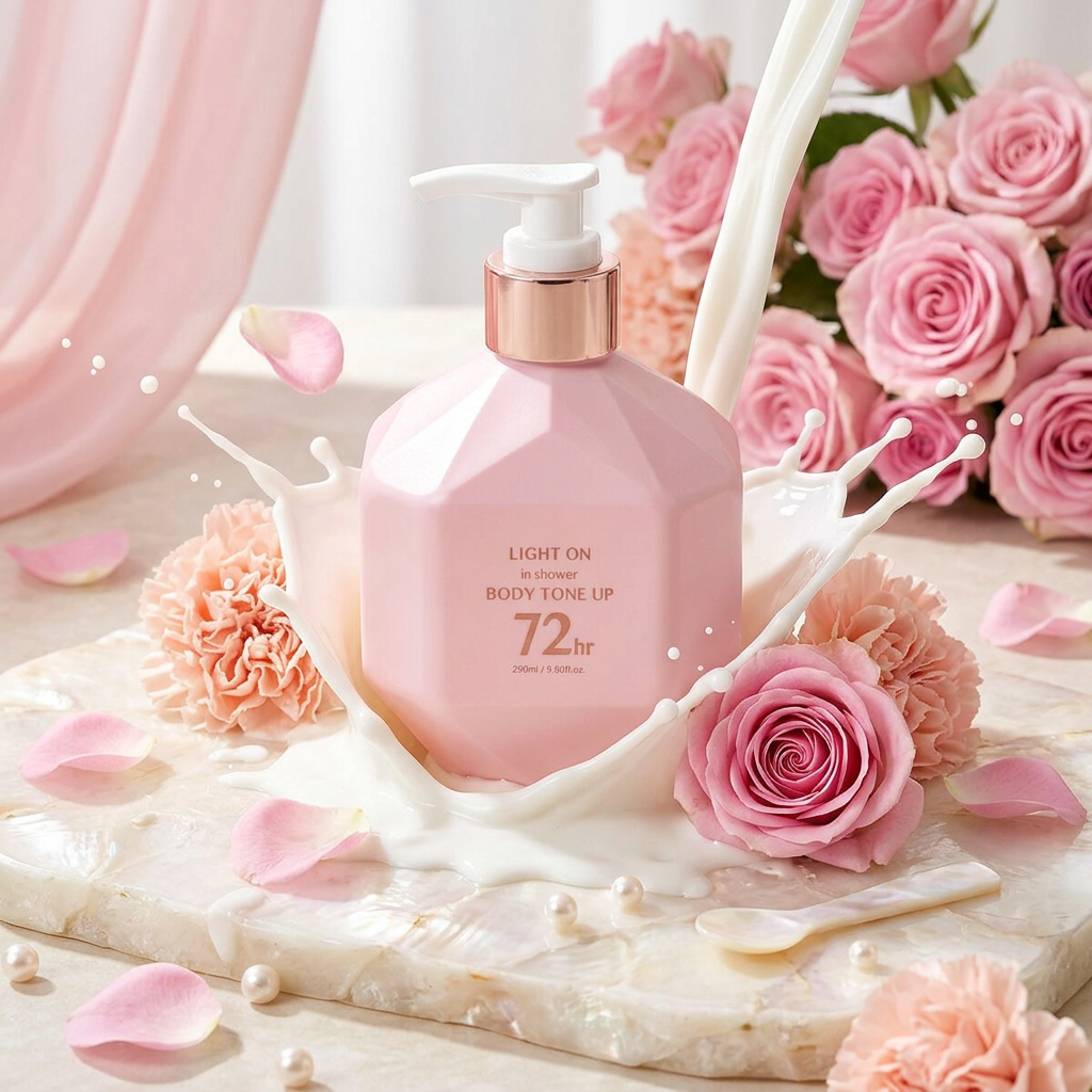 B.O.M. - Light On In Shower Body Tone Up - Lehký rozjasňující tónovací tělový krém určený pro sprchování- 290 ml