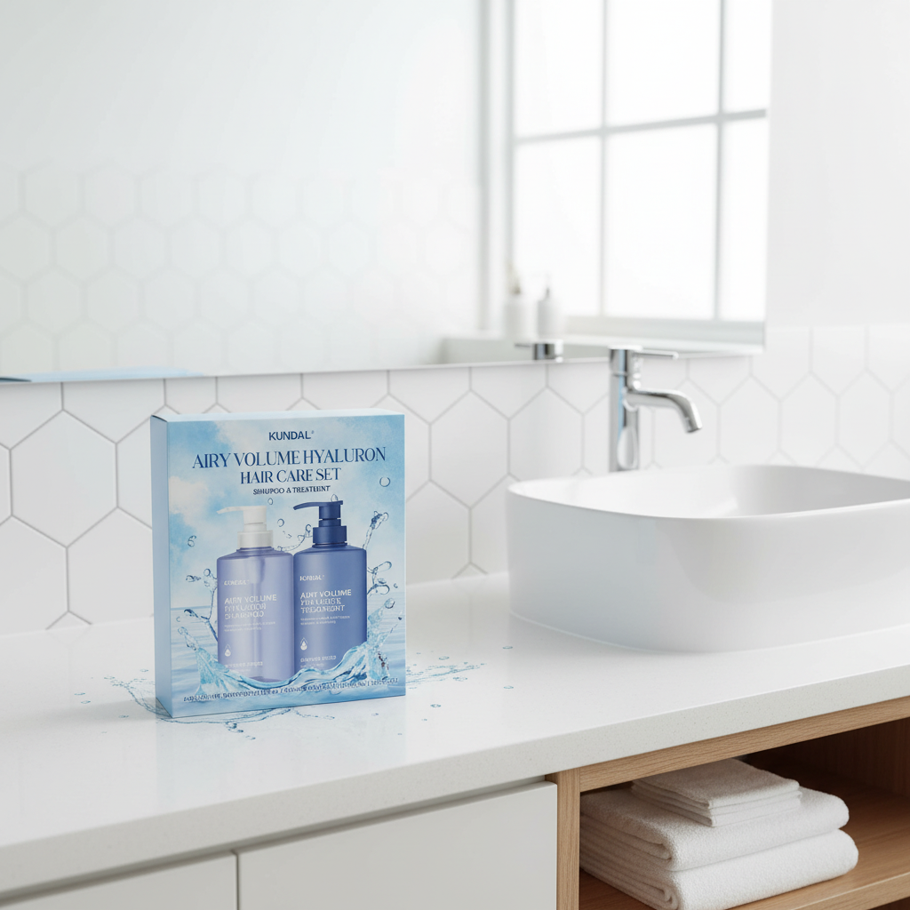KUNDAL - Airy Volume Hyaluron Shampoo + Hyaluron Treatment - Hydratační objemový šampon a kondicionér s vůní BLOSSOM BREEZE- 2x 300 ml
