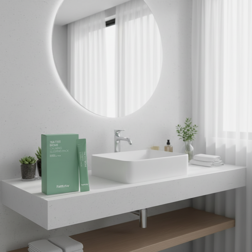 Farm Stay - Tea Tree Biome Calming Sleeping Pack - Zklidňující noční maska s centellou a tea tree - 20 ks x 4 ml