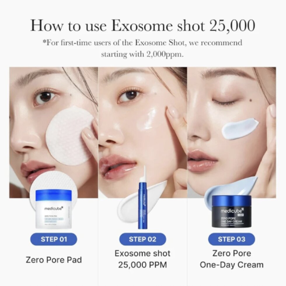 Medicube - One Day Exosome Shot Pore Ampoule 25000 - Ampule pro zjemnění pórů a regeneraci pleti - 13 ml