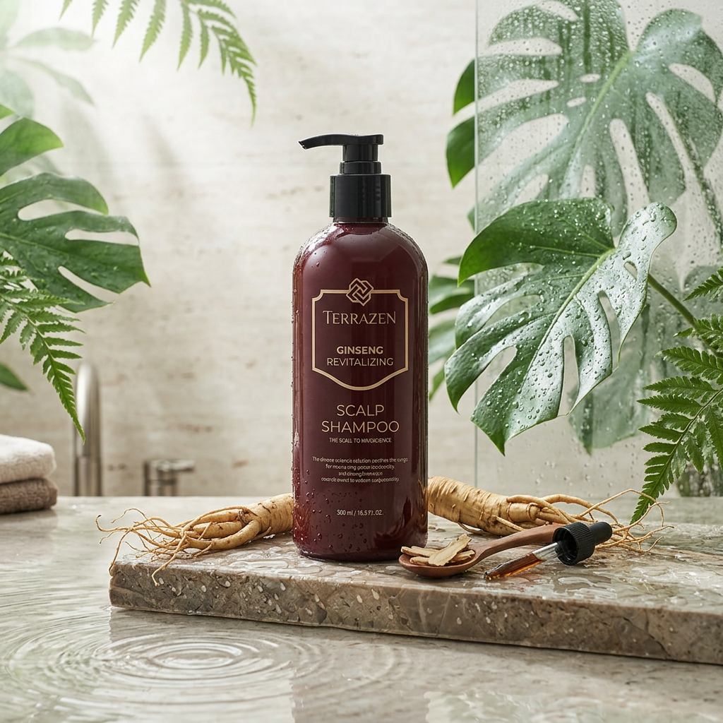 TERRAZEN - Ginseng Revitalizing Scalp Shampoo - Luxusní vlasový šampon - 500 ml
