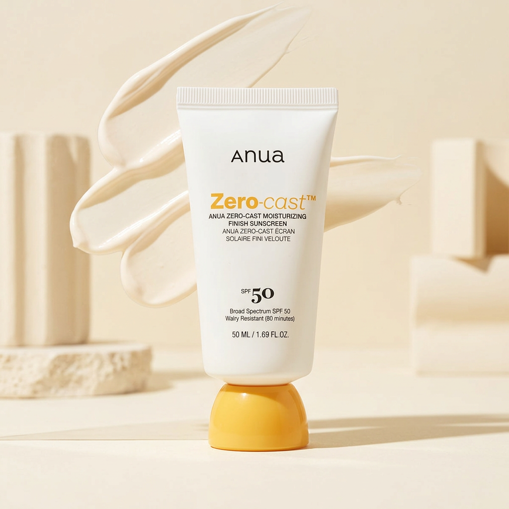 ANUA - Zero-Cast Moisturizing Finish Sunscreen - Hydratační opalovací krém - 50 ml