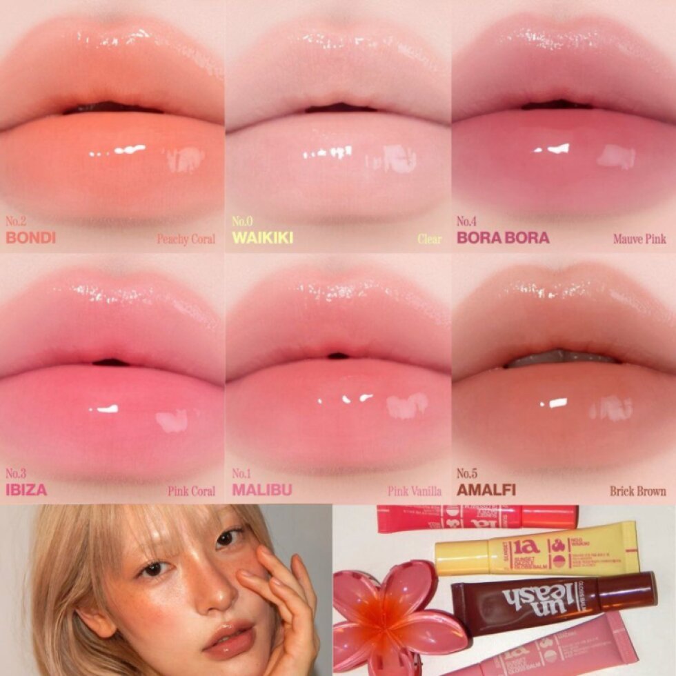 UNLEASHIA - Sunset Dazzle Gloss Balm MALIBU - Lesk na rty v odstínu MALIBU - 10 g